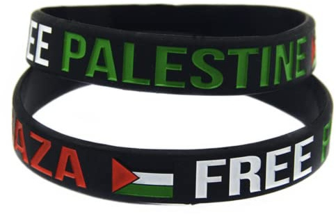 Panda Loco 1 X Save Gaza Free Palestine Silicone Rubber Wristband With National Flag (Black)