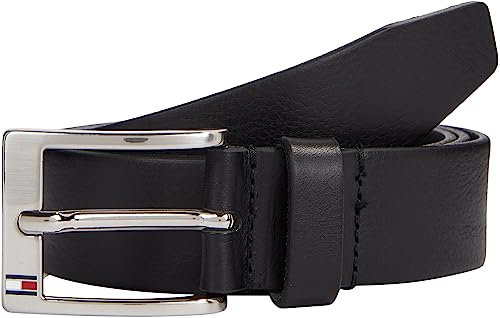 Tommy Hilfiger Herren Gürtel New Aly Belt Ledergürtel, Schwarz (Black), 90 cm