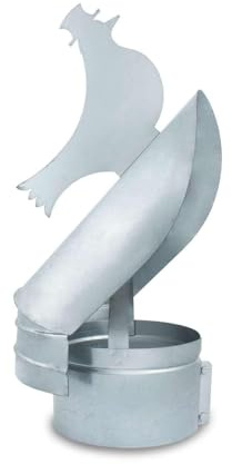 CAEXVEN Sombrerete Giratorio Veleta para Conductos en Acero Galvanizado - Serie Lisa y Helicoidal - 120/125 mm