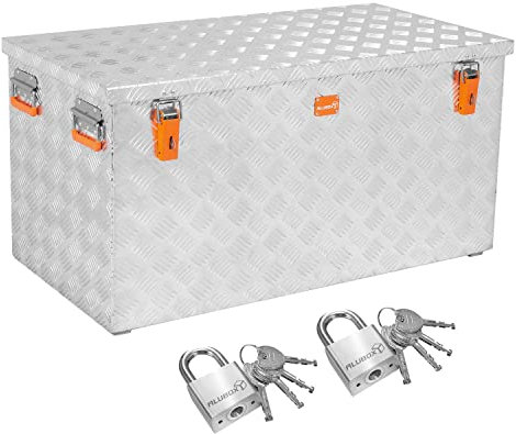 Alubox Werkzeugtruhe ABX-R312 Aluminium Riffelblech Werkzeugkiste Transportkiste 312 Liter PROMO inkl. 2 Edelstahl Schlösser