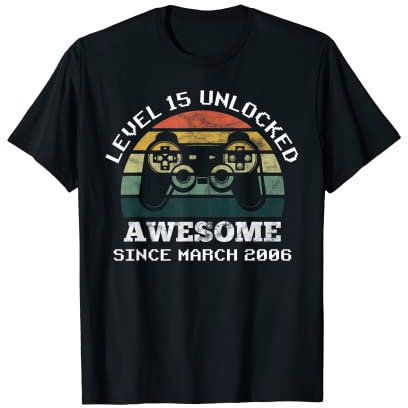 Niveau 15 débloqué du 15 mars 2006 cadeau d'anniversaire T-Shirt