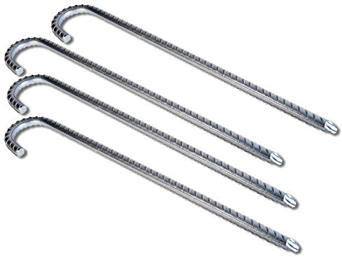 Bodenanker XL Heringe 50cm Silber -K&B Vertrieb- Erdnagel Erdanker Erdspieß Bauanker Nagel Zelt Zelthering 628 Ø 12mm (Art. 310-70cm - 8 Stück)