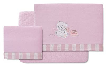 various Juego de Sabana Coralina para Cuna 60x120cm, Triptico Cuna Invierno de bebé (Rosa)