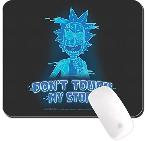 Original och officiellt licensierad av Rick and Morty Musmatta för PC, mönster Rick and Morty 028 Black, Datormusmatta, Halkfri, 225 mm x 189 mm