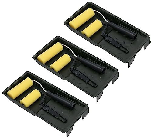 Lot de 3 mini rouleaux de peinture à base de solvant 7,6 cm + 10,2 cm