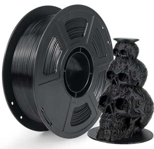 IEMAI PETG Filament 1.75mm, PETG Schwarz 1Kg, High Speed 3D Drucker Filament, Maßgenauigkeit +/- 0,02 mm