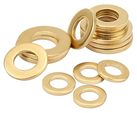 Qrity 20 Stück Flache Unterlegscheiben, M6 x 12mm, O Ring Distanzscheiben, Messing Dichtung Unterlegscheibe, Dichtung Unterlegscheiben für Schrauben