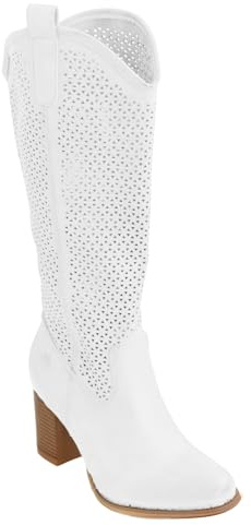 Toocool Scarpe donna stivali estivi traforati primaverili tacco comodo G-627 [36,bianco]