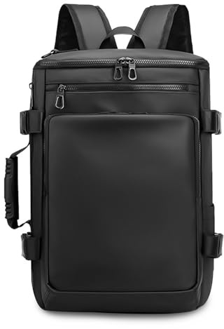 FANDARE Convertibile Zaino Uomo Donna Borse da Cabina per Ryanair Bagaglio a Mano Borsa a Tracolla Laptop Zaino Borsa Zaino Viaggio trekking da uomo zaino per laptop Borsa approvato dal volo Nero