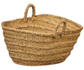 Cesteria Aparici - Capazo de Esparto Mediano Ovalado (42x25x22cm). Leñero Artesanal y Cesto Decorativo Rústico para Flores, Eventos y Almacenaje. (Ref. 7109-4)