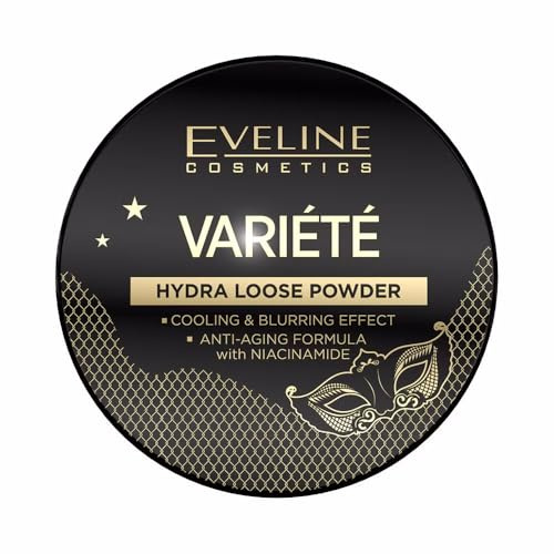 Eveline Cosmetics Varieté Kühlendes Loses Puder mit Anti-Aging-Komplex, Feuchtigkeitsspendende und Erfrischende Wasserbasierte Formel, 5g
