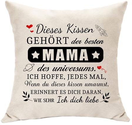 Hasodeo Original Personalisierte Muttertagsgeschenke Für Mama Kissen Abdeckung Mama Geschenke von Tochter Sohn Beste Weihnachtstag Dekoration