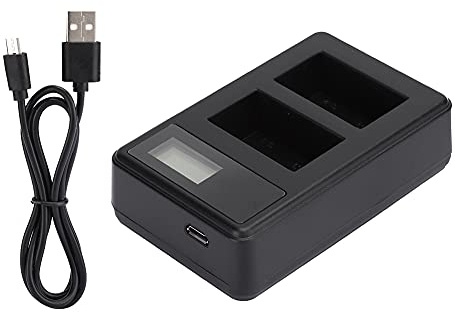 Cargador Dual Pantalla LCD Cargador de Batería USB 5V 1-2A Aprox. 85x50x20mm para NP-FW50 Viajes Al Aire Libre