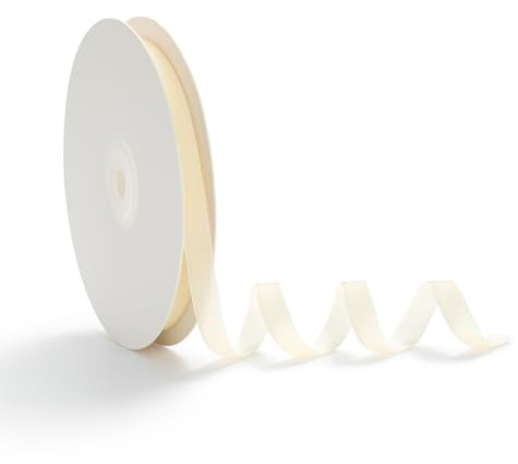AOKSUNOVA Samtband Beige Creme 1cm Geschenkband Samt Schleifenband Samt Band Geschenkbänder Samtbänder 9m | Samtband als Geschenkband und Schleifenband, Weiches Dekoband für Hochzeit,Weihnachten,Geburtstag und Festliche Verpackung