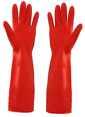 Didiseaon Innner Plush Latex Dishwashing Gloves for Kitchen Washing up Gloves Food Preparation Cooking Cleaning Household Cleaning Mitts