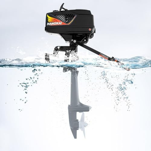Mudshape Motor de barco de 3,5 – 7 CV de 2/4 tiempos, refrigeración por viento/refrigeración por agua, motor fueraborda, motor fueraborda de alto rendimiento, motor de gasolina para barcos de pesca