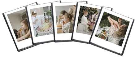 Quadratische magnetische Bilderrahmen für Kühlschrank, personalisierte magnetische Bilderrahmen für Instax Square SQ40/SQ1/SQ60/SQ20/SQ10/SQ6/SP-3 Filme, für 7 x 8,6 cm Bilder (5-schwarz)