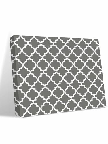 Canvas Wall Art, Gray Modern Trellis Framed Canvas Print Ready to Hang, Abstract Minimalist Farmhouse Wall Decorations for Living Room Bedroom Office Home Decor