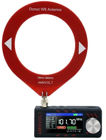 AZURAOKEY Pocket Radio Receiver, SI4732 0.5-108mhz LSB USB AM FM FM/AM Radio 1.9inch IPS Screen Mini Pocket Radio with Antenna Portable Radio All Band Radio Receiver