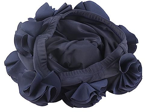 Badmössa swim hats for women hudvänlig robust och hållbar badmössa, 3 dimensionella blommor för långt hår för simning för kvinnor (blå) flower swim for women Badekappen
