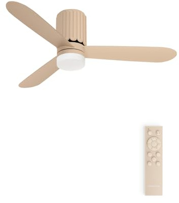CREATE / WIND CALM SCULPT/Ventilador de techo con luz con mando arena / 40W, Silencioso, 6 velocidades, Ø132 cm, programable, función verano-invierno, luz led 3 temperaturas