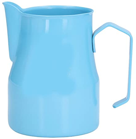 ANKROYU Professional Stainless Steel Milk Frother Pitcher 550ml With Skull Pattern Olecranon Spout For Barista Latte Art Coffee Frothing Home Office Use (Bleu)