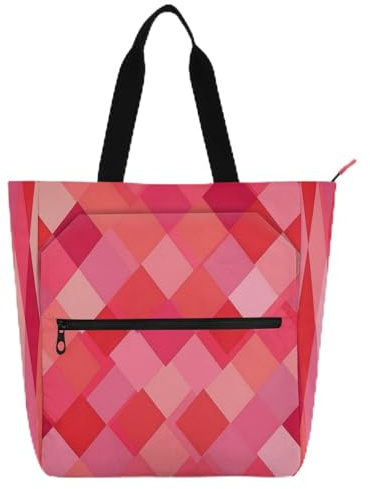 Zarte Büchertasche für Kinder, Jungen, Mädchen, leicht, wiederverwendbar, Handtasche mit Reißverschluss, für Schule, Einkaufen, Lebensmittel, Regenbogenfarben
