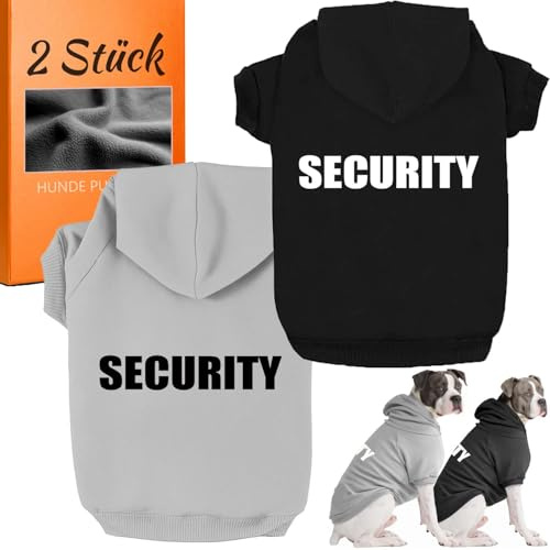 SOADKP Hunde Pullover Kapuzenpulli mit Fleece– Warme Hoodies & Mantel für Kleine Hunde – Bequemer Kapuzenpullover Weicher Hundesweatshirt (Schwarz+Grau/2XL)
