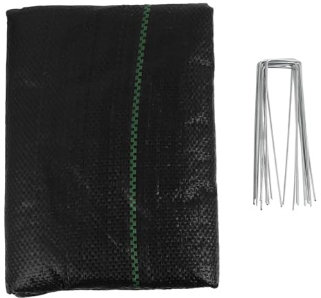 Parliky Bâche Anti-Mauvaises Herbes Jardin 1x10m avec Kit de 10 Piquets Fixation Sol Noir Polypropylène Tissé Résistant UV pour Désherbage Extérieur Pelouse Potager Jardin