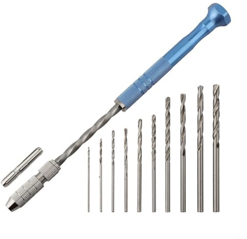 0 53 mm Handbohrer, halbautomatisch, verlängerte Länge für Leiterplatten und Holz, mit Doppelfutter und einer Reihe von Bohrern, geeignet für Kunststoffknochen und mehr