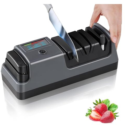 Affûteur Électrique For Couteaux Et Ciseaux, Outil De Cuisine Professionnel Et Efficace En 3 Étapes, Affûtage Rapide For Restaurer Et Polir Les Couteaux De Chef