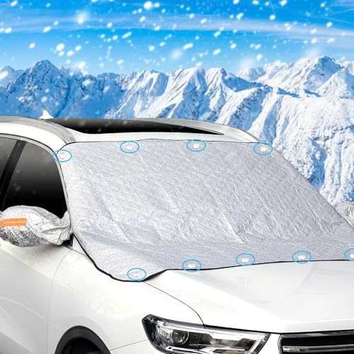 Copertura Parabrezza Auto con Magnete Protezione Antigrandine Antighiaccio Antigelo 200 * 143cm Magnetico Copri Parabrezza Auto Impermeabile Parasole Telo per la Maggior Parte dei Veicoli