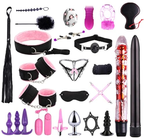 Bdsms Set Couple Fouet Bdsms Set Accessoires Couple Bondaged Adult Kit Bdsm De Bondage Kits Débutant Sexuel Adulte Soft Menottes Gode Extreme Professionnel Coffret,pink