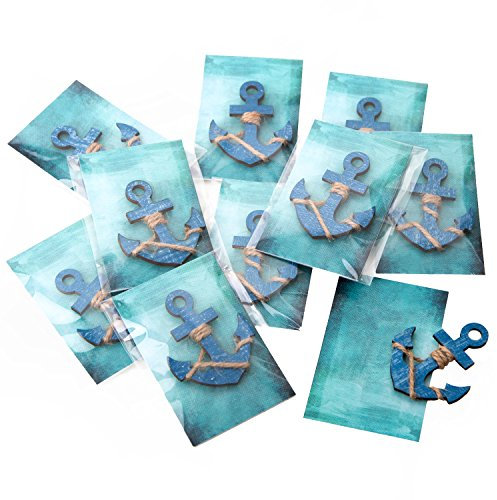 Logbuch-Verlag 10 kleine Team Gäste Geschenke Andenken Anker Symbol Silvester Neujahr blau türkis mit Karte Hochzeit Coaching