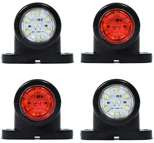 Lot de 4 feux de position latéraux arrière blancs à LED pour remorque, bus, SUV, caravane, camionnette, 12 V