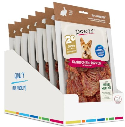 Dokas Kaninchen-Rippen mit Fleisch | 7X 100g Hundesnack