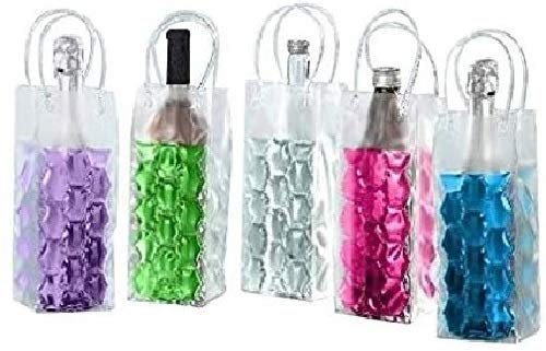 JOKA International 4 Flaschenkühler Tasche mit Eisgel zum einfrieren Sektkühler Weinkühler Farbe Zufallsprinzip
