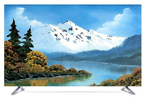 NAKAN Copertura TV Antipolvere Protezione Universale da 20-80 per Schermi Piatti Curvi Copri Televisori Moderni per Interni con Stampa di Paesaggi in Poliestere(Color:Montagna,Size:55in)