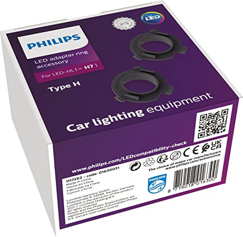 Philips Automotive Lighting Adapter-Ring H7-LED Typ H, Lampenhalterung für Philips Ultinon Pro6000 H7-LED, schwarz