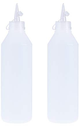 YARNOW 2Pcs Contenitore Per Colla Vinilica - Bottiglie Di Plastica Da 500Ml Con Tappi a Prova Di Perdite Per Colla Liquida, Progetti Fai Da Te E Conservazione Sicura