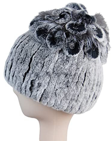 keusyoi Fellmützen für Frauen Winter Fell Strickmütze Damen Warm Schneemützen Damen Elegant Beanies Cap
