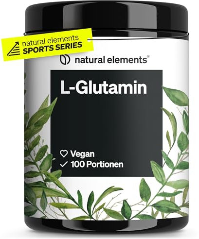 natural elements L-Glutamin Pulver – 500g – reines L-Glutamin – geschmacksneutral – vegan, hochdosiert, ohne Zusätze – in Deutschland entwickelt