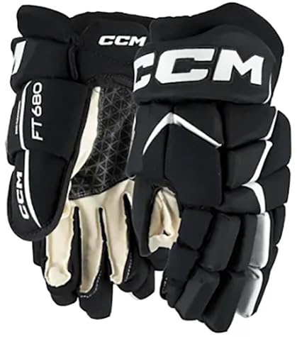CCM Jetspeed FT680 - Guanti da hockey su ghiaccio, taglia 11, colore: Nero/Bianco