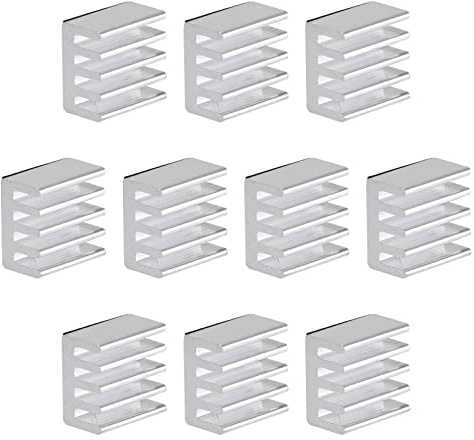QUARKZMAN Alluminio Dissipatore x 10pz Auto Adesivo Diffusione Raffreddamento Aletta Tampone per 3D Stampanti Computer Alimentazione Transistor Fet IC, [Argento, 5x9x9mm]