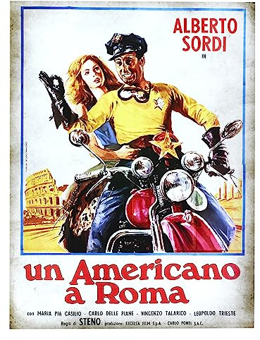 KUSTOM ART Poster da Parete Serie Locandine Film Famosi (Un Americano a Roma) Senza Cornice. Stampa Artistica su Carta Patinata 40x30 cm