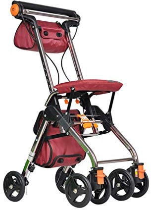 NATWEE Walker, Gehhilfen 4 Räder faltbar, Drive Rollator Walker mit Sitz, Medical Rolling Walker Double Brake System, für Senioren beim Gehen,Rot It's so Kind of You