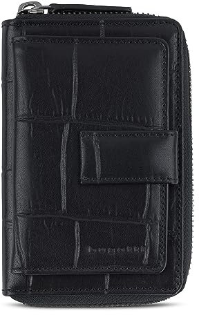 bugatti Nevio Portemonnaie mit Kartenetui und RFID-Schutz, Geldbörse Kroko-Optik, schwarz