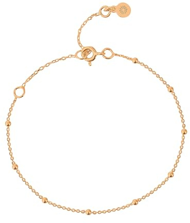 Einzelstück® Kugelarmband Sterling Silber I 925 Silberkette mit Kugeln vergoldet I Planetenkette I Echtschmuck Armkette I Harmony (Harmony Armband)