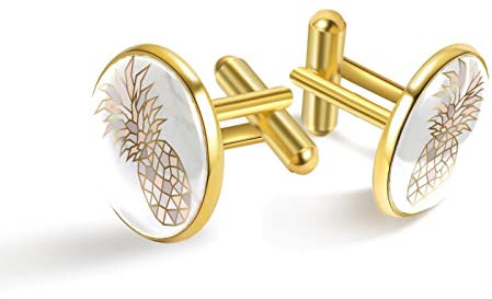 Manschettenknöpfe für Herren,klassische Herren-Manschettenknöpfe,Frucht Roségold Ananas,Manschettenknöpfe Goldmanschettenknöpfe für Hochzeitsgeschäfte
