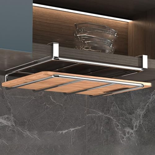 Gluhbirnen Schneidebrett Regal Halter Edelstahl, Hakenleiste für Küchenutensilien, Küchenorganizer am Schrank, Küchenutensilien als Regaleinsatz, zur Aufbewahrung, Silber, Schneidebrett Regal